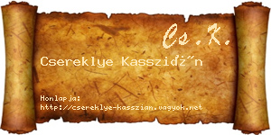 Csereklye Kasszián névjegykártya
